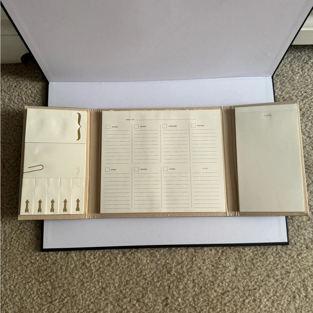 Kate Spade Weekly Calendar and and Folio Scatter Dot Black and Gold